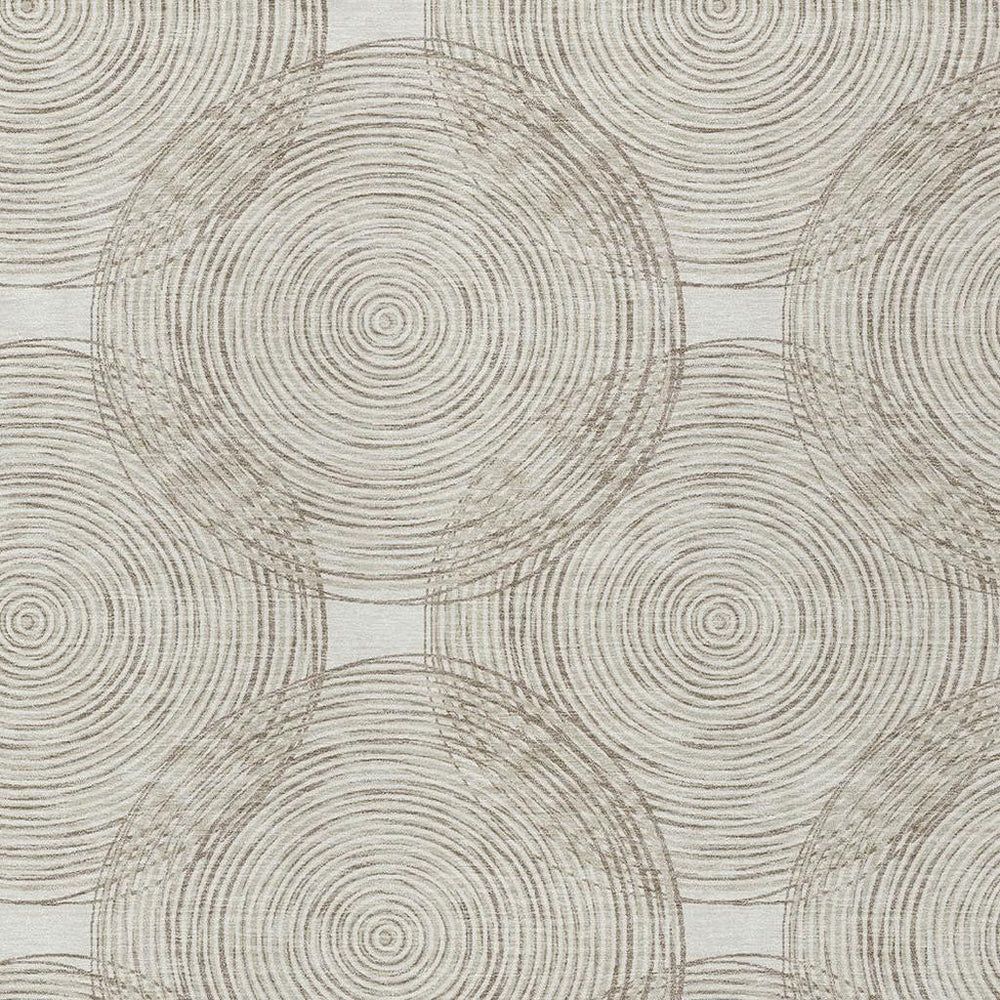 HomeRoots 5 X 8 Geometric Ivory Beige Washable Polyester Rug for Patio or Living Room 729480