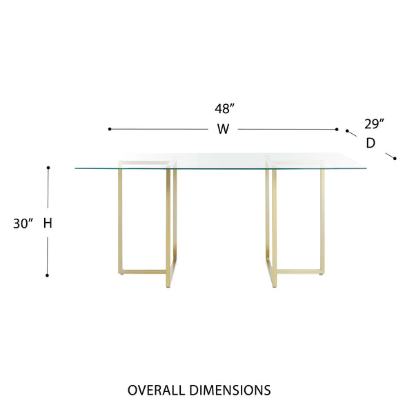 Legend Dining Table with Clear Tempered Glass Top and Adjustable Feet for Ultimate Stability
