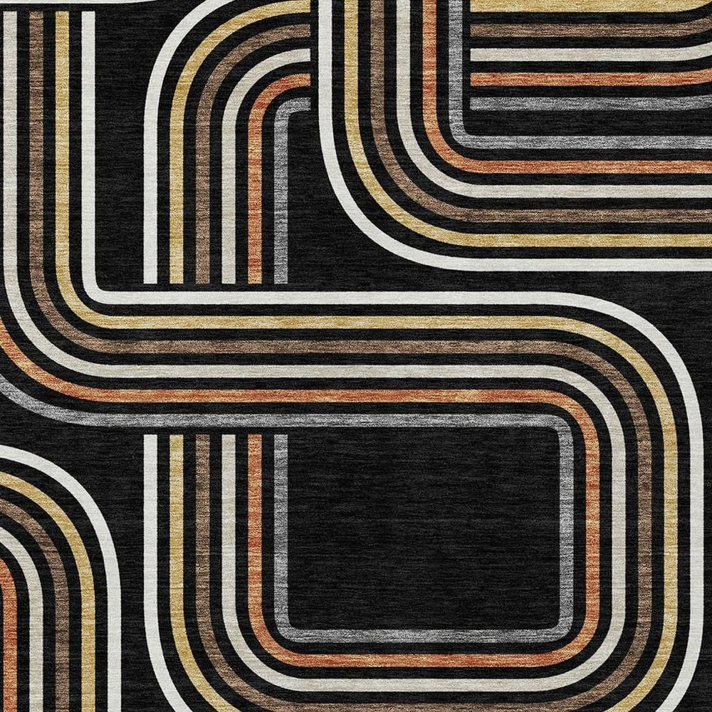 9 X 12 Geometric Polyester Area Rug Machine Washable for Indoor Outdoor Living