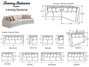 Lexington Tommy Bahama Home Lansing Sectional Sofa: Elevate Your Living Space With Luxurious, Contemporary Palm Desert Style   7295-50s-41