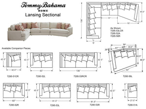 Lexington Tommy Bahama Home Lansing Sectional Sofa: Elevate Your Living Space With Luxurious, Contemporary Palm Desert Style   7295-50s-44