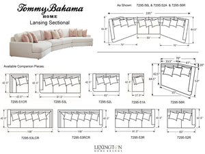 Lexington Tommy Bahama Home Lansing Sectional Sofa: Elevate Your Living Space With Luxurious, Contemporary Palm Desert Style   7295-50s-43