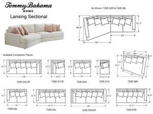 Lexington Tommy Bahama Home Lansing Sectional Sofa: Elevate Your Living Space With Luxurious, Contemporary Palm Desert Style   7295-50s-42