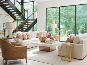 Lexington Tommy Bahama Home Shadow Mountain Square Cocktail Table - Luxurious Anticato Marble Top With Elegant Wooden Base Design Sonoran  575-949c