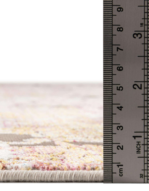 Unique Loom Deepa Arte Machine Made Floral / Botanical Rug Multi, Ivory/Gray/Pink/Violet/Orange/Light Blue/Yellow 2' 6" x 12' 2"