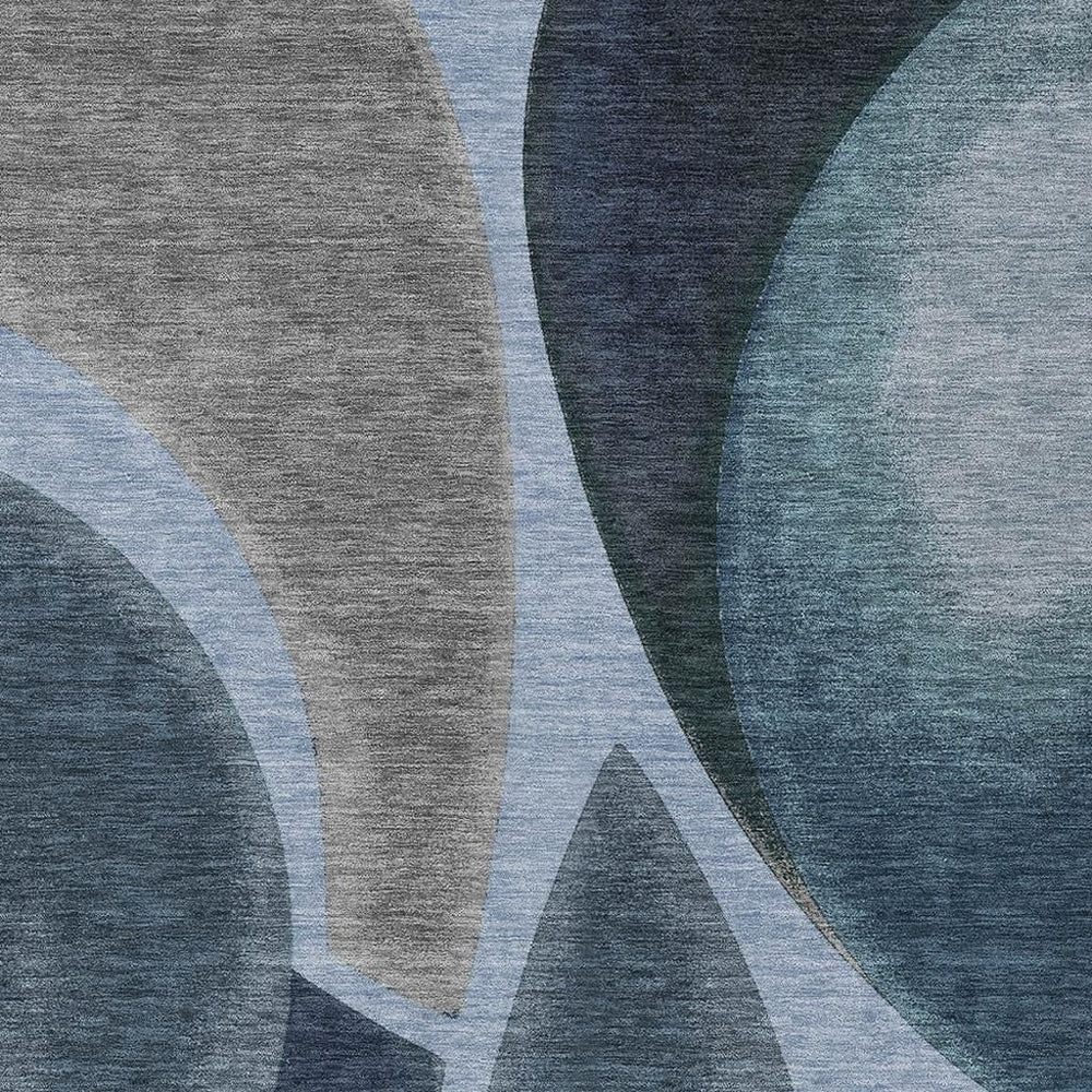 HomeRoots 10 Ft Abstract Washable Polyester Area Rug for Patios Living Rooms and Entryways 729634