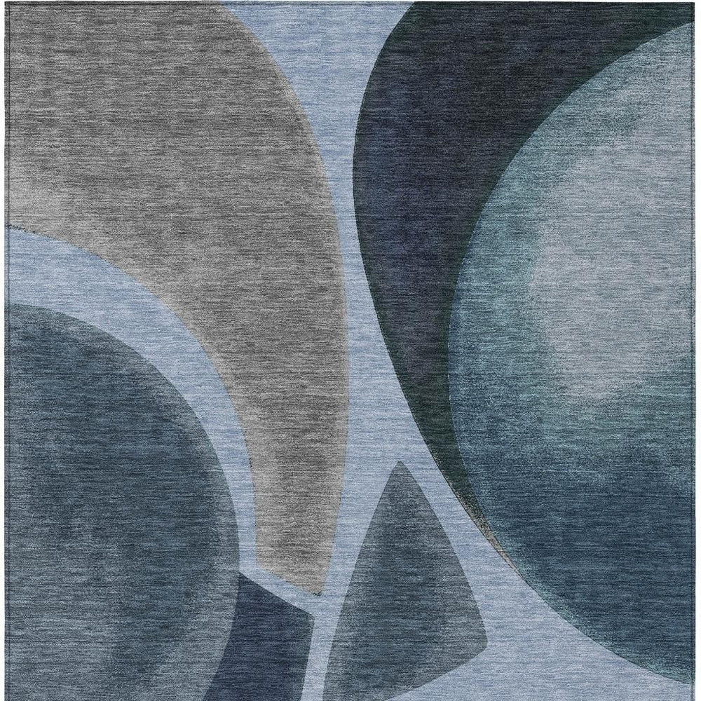 HomeRoots 10 Ft Abstract Washable Polyester Area Rug for Patios Living Rooms and Entryways 729634