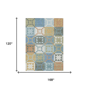 Washable Patchwork Polyester Area Rug for Indoor Outdoor Patios Kitchens and Living Spaces