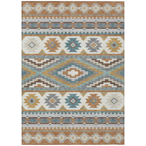 5 Ft X 8 Ft Southwestern Polyester Area Rug Washable Indoor Outdoor Patio Decor