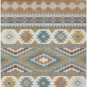 10 X 14 Southwestern Washable Polyester Area Rug for Indoor Outdoor Living