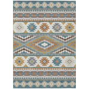 10 X 14 Southwestern Polyester Area Rug Washable Stain Resistant Indoor Outdoor Use
