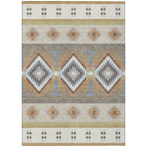 10 X 14 Southwestern Geometric Washable Polyester Rug for Patio and Living Room