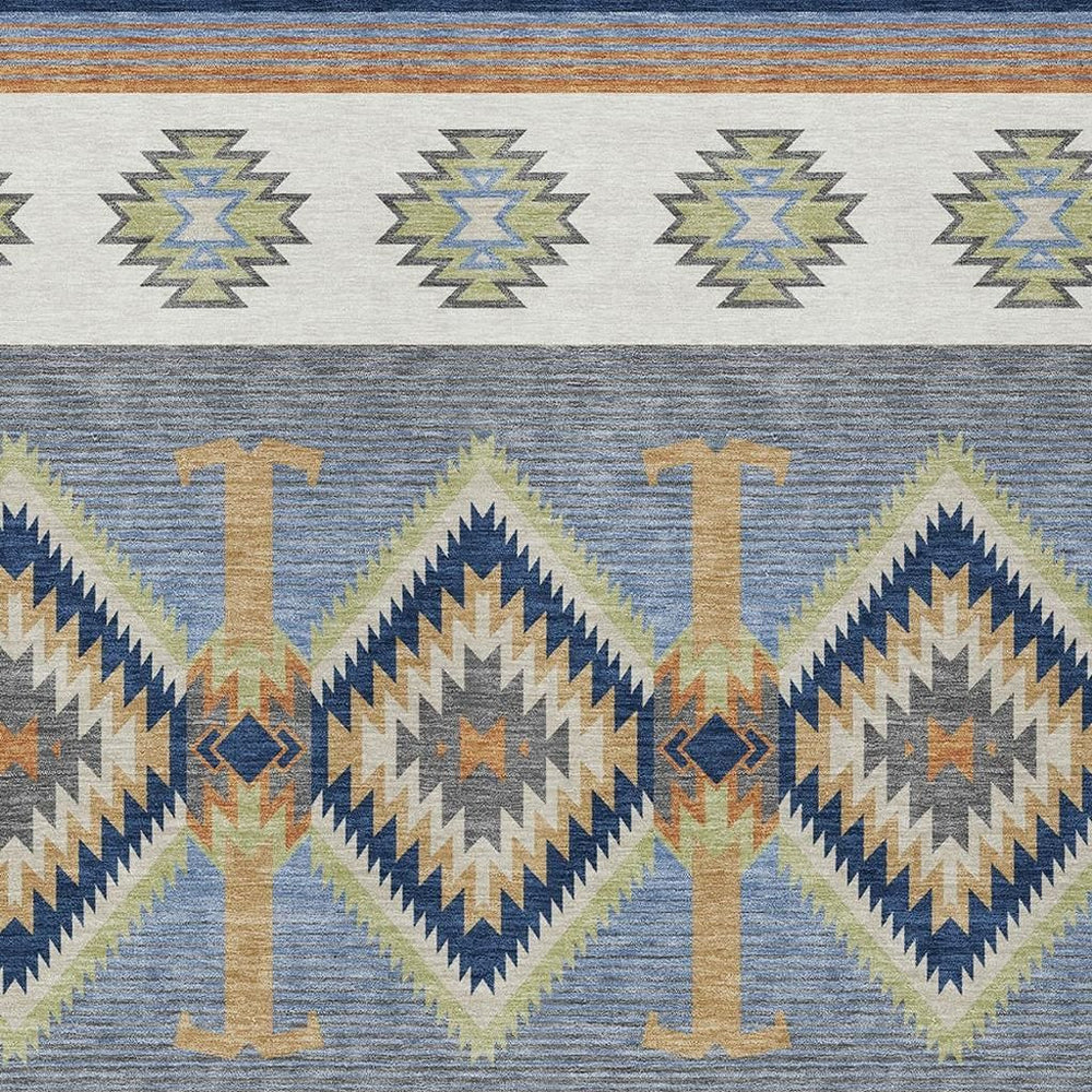 HomeRoots Southwestern Geometric Washable Polyester Area Rug for Indoor Outdoor Living Low Pile Design 10' x 14' 729868