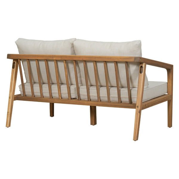 English Elm Westin Solid Acacia Wood 4 Piece Outdoor Chat Set with Cushioned Club Chairs WESTIN 4PCS CHAT SET