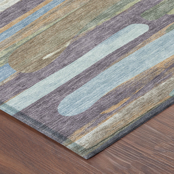 9x12 Abstract Polyester Area Rug Washable Indoor Outdoor Patio Felt Backing