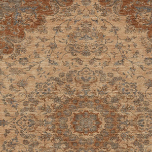 HomeRoots Floral Medallion Polyester Area Rug Washable Indoor Outdoor Use for Patio or Living Room 8' x 10' 729920