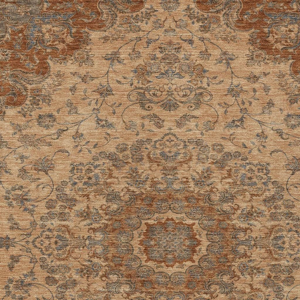 HomeRoots Floral Medallion Polyester Area Rug Washable Indoor Outdoor Use for Patio or Living Room 8' x 10' 729920