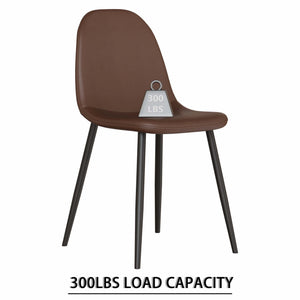 English Elm 55" Modern Mdf Wood Dining Table & 4 Saddle Leather Chairs Set - Eco-Friendly, Stylish & Durable! W2189S00712