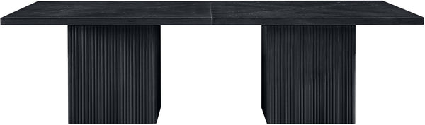Meridian Furniture Belinda Modular Dining Table Fluted Oak Veneer Base for Contemporary Loft Style Spaces 54" W x 108" D x 31" H 729Black-108R