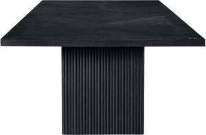 Meridian Furniture Belinda Modular Dining Table Fluted Oak Veneer Base for Contemporary Loft Style Spaces 54" W x 108" D x 31" H 729Black-108R