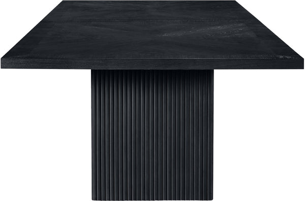 Meridian Furniture Belinda Modular Dining Table Fluted Oak Veneer Base for Contemporary Loft Style Spaces 54" W x 108" D x 31" H 729Black-108R