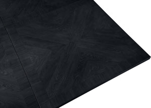 Meridian Furniture Belinda Modular Dining Table Fluted Oak Veneer Base for Contemporary Loft Style Spaces 108" W x 108" D x 31" H 729Black-108SQ