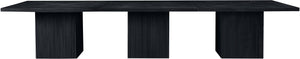 Meridian Furniture Belinda Modular Dining Table Fluted Oak Veneer Base for Contemporary Loft Style Spaces 54" W x 162" D x 31" H 729Black-162R