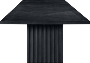 Meridian Furniture Belinda Modular Dining Table Fluted Oak Veneer Base for Contemporary Loft Style Spaces 54" W x 162" D x 31" H 729Black-162R