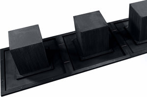 Meridian Furniture Belinda Modular Dining Table Fluted Oak Veneer Base for Contemporary Loft Style Spaces 54" W x 162" D x 31" H 729Black-162R