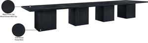 Meridian Furniture Belinda Modular Dining Table Fluted Oak Veneer Base for Contemporary Loft Style Spaces 54" W x 216" D x 31" H 729Black-216R