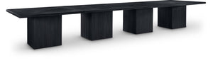 Meridian Furniture Belinda Modular Dining Table Fluted Oak Veneer Base for Contemporary Loft Style Spaces 54" W x 216" D x 31" H 729Black-216R
