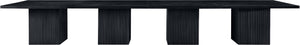 Meridian Furniture Belinda Modular Dining Table Fluted Oak Veneer Base for Contemporary Loft Style Spaces 54" W x 216" D x 31" H 729Black-216R