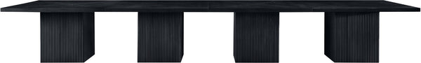 Meridian Furniture Belinda Modular Dining Table Fluted Oak Veneer Base for Contemporary Loft Style Spaces 54" W x 216" D x 31" H 729Black-216R