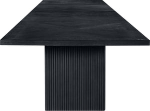 Meridian Furniture Belinda Modular Dining Table Fluted Oak Veneer Base for Contemporary Loft Style Spaces 54" W x 216" D x 31" H 729Black-216R
