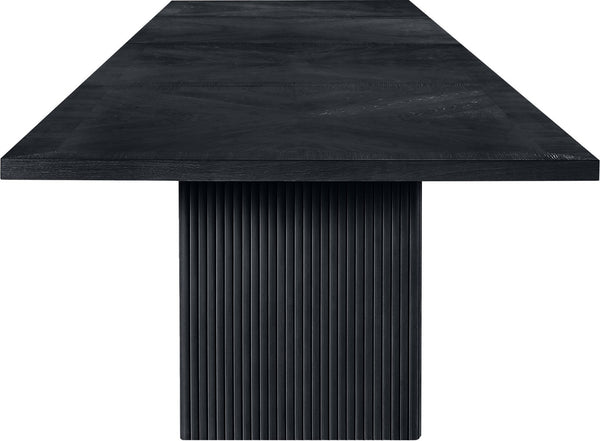 Meridian Furniture Belinda Modular Dining Table Fluted Oak Veneer Base for Contemporary Loft Style Spaces 54" W x 216" D x 31" H 729Black-216R