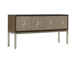 Lexington Glenroy Sideboard - Classic Contemporary Design With Faux Shagreen Doors And Brushed Stainless Base Farrington  729-869c