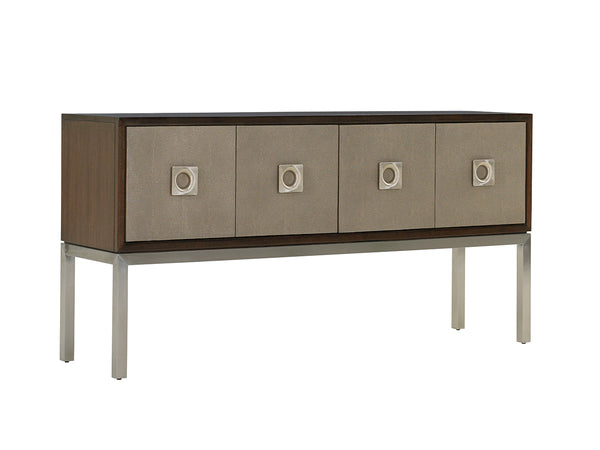 Lexington Glenroy Sideboard - Classic Contemporary Design With Faux Shagreen Doors And Brushed Stainless Base Farrington  729-869c