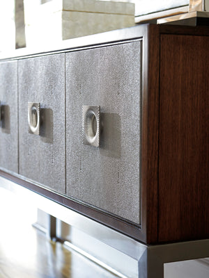 Lexington Glenroy Sideboard - Classic Contemporary Design With Faux Shagreen Doors And Brushed Stainless Base Farrington  729-869c