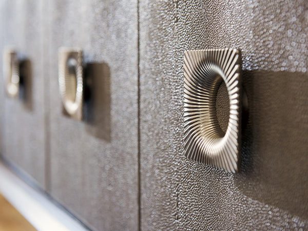 Lexington Glenroy Sideboard - Classic Contemporary Design With Faux Shagreen Doors And Brushed Stainless Base Farrington  729-869c