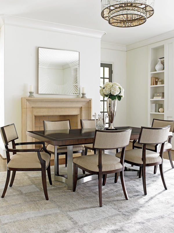 Lexington Beverly Rectangular Dining Table - Classic Contemporary Design With Stylish Stainless Steel Inlays Farrington  729-876c