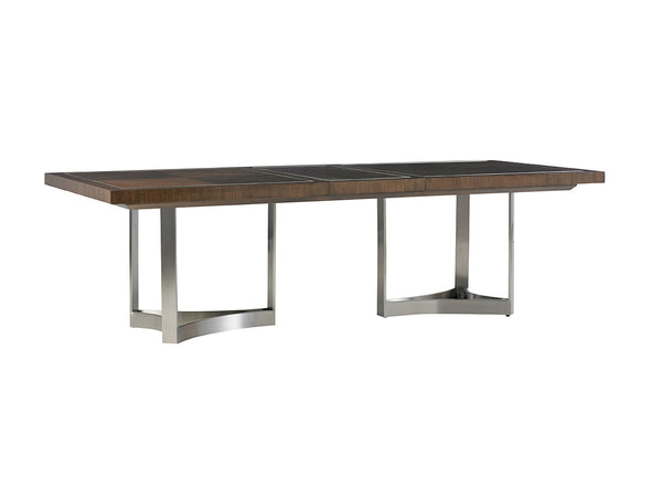 Lexington Beverly Rectangular Dining Table - Classic Contemporary Design With Stylish Stainless Steel Inlays Farrington  729-876c