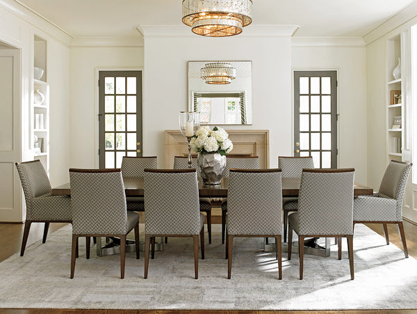 Lexington Beverly Rectangular Dining Table - Classic Contemporary Design With Stylish Stainless Steel Inlays Farrington  729-876c