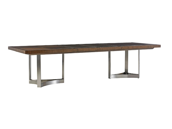 Lexington Beverly Rectangular Dining Table - Classic Contemporary Design With Stylish Stainless Steel Inlays Farrington  729-876c