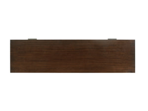 Lexington Highview Media Console - Timeless Walnut Design With Brushed Stainless Inlays For Modern Luxury Living Farrington  729-907