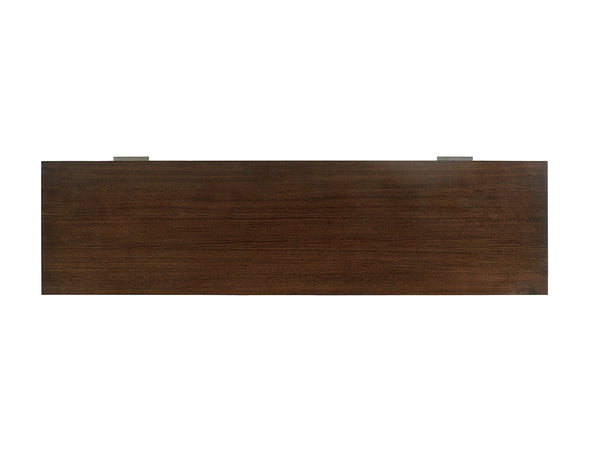 Lexington Highview Media Console - Timeless Walnut Design With Brushed Stainless Inlays For Modern Luxury Living Farrington  729-907