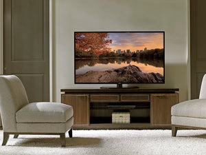Lexington Highview Media Console - Timeless Walnut Design With Brushed Stainless Inlays For Modern Luxury Living Farrington  729-907