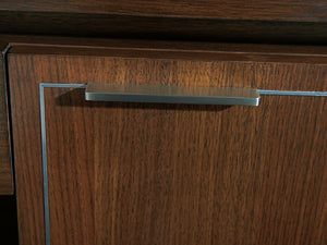 Lexington Highview Media Console - Timeless Walnut Design With Brushed Stainless Inlays For Modern Luxury Living Farrington  729-907