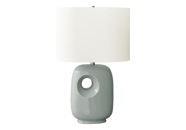 English Elm Lighting, Sculpted Ceramic Table Lamp with Ivory Fabric Shade for Modern Living Spaces Green B2710P461844