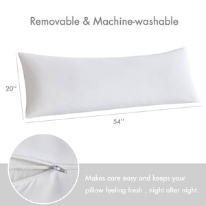 English Elm 1- Piece Full Body Cooling Pillow with Nylon Spandex Cover for Side Sleepers White B035P482973