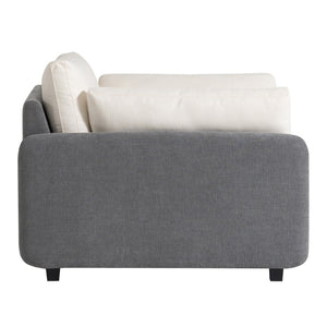 English Elm 50*43" Oversized Chenille Armchair Deep Lounge Seat Modern Minimalist Living Room Chair Gray+Cream N723S5042E